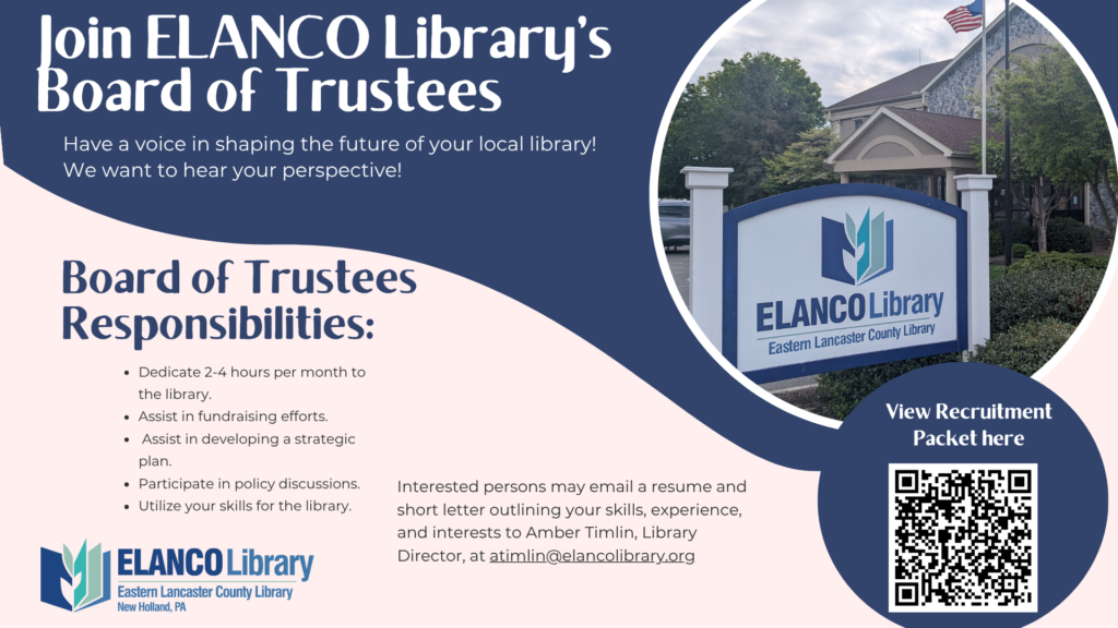 Join ELANCO Library Board of Trustees!