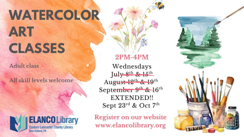 Watercolor Art Classes Weds 2-4